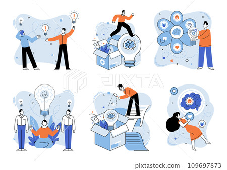 Innovative mindset vector illustration. Embrace your individuality its compass steering you through maze innovation Progress is trail left by footsteps those with innovative mindset Innovative mindset vector illustration. Embrace your individuality its compass steering you through maze innovation Progress is trail left by footsteps those with innovative mindset 109697873