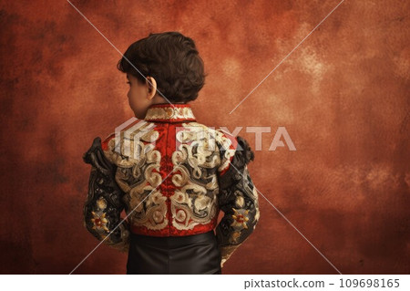 Bullfighter child bull. Culture spain. Generate Ai 109698165