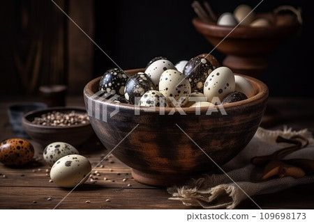 Bowl eggs fresh. Chicken cooking. Generate Ai 109698173