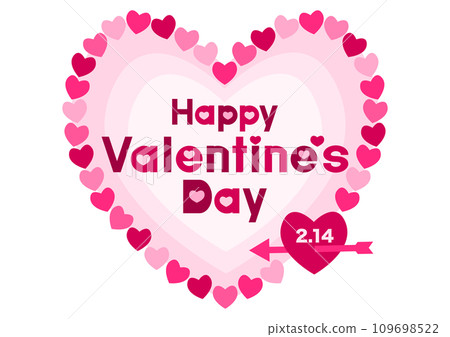 情人節標誌插圖與心形設計（心形圖案） 109698522