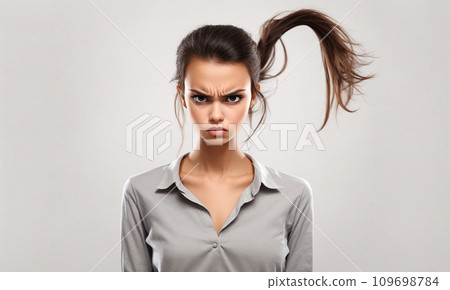 angry girl. rage. - AI generated image 109698784