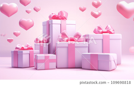 許多可愛的禮品盒生成AI 109698818