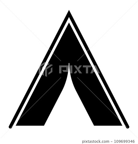 Tent black icon isolated on white background 109699346