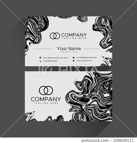 Fancy liquid marble painting business card design.  109699511