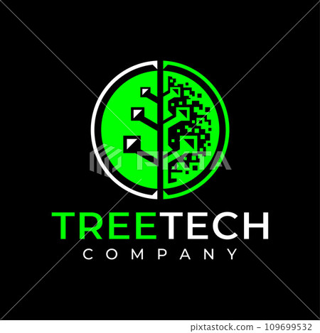 Modern technology plant tree logo design 109699532