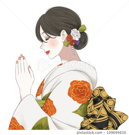 穿著和服許願的女人 109699838