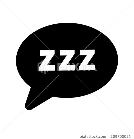 【国内配送】 speech sleep zzz bubble Illustration Stock - silhouette ネイルチップ・付け爪