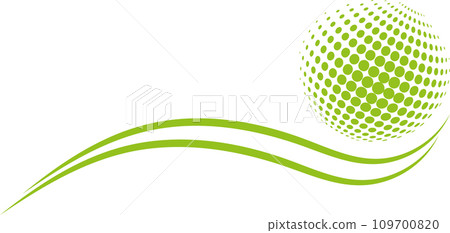 Sphere, dots, globe, waves, technology background 109700820