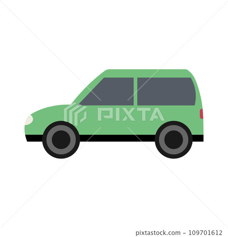 Green car side view icon on white background Green car side view icon on white background 109701612