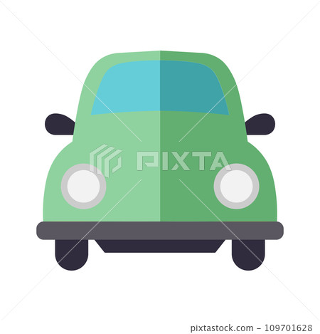Green car front view icon on white background 109701628