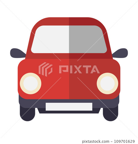 Red vector car front view icon on white background 109701629