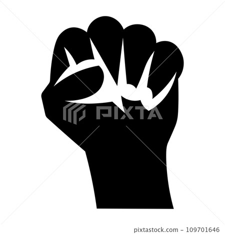 Fist black vector icon on white background Fist black vector icon on white background 109701646