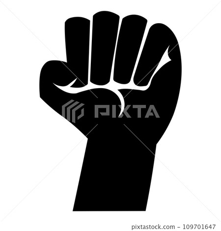 Fist black vector icon on white background Fist black vector icon on white background 109701647