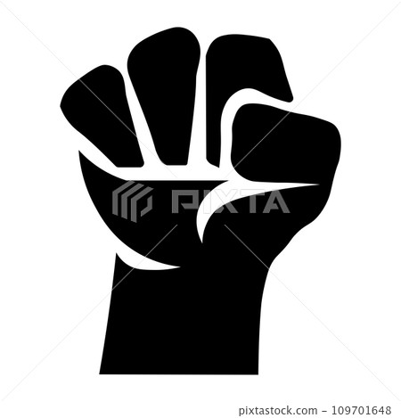 Fist black vector icon on white background Fist black vector icon on white background 109701648