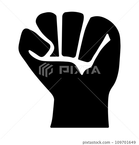 Fist black vector icon on white background Fist black vector icon on white background 109701649