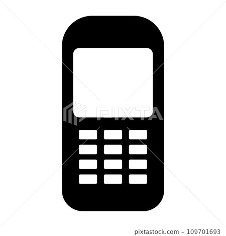 Old button phone black icon on white background Old button phone black icon on white background 109701693