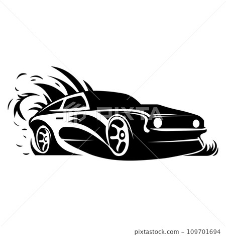 Racing muscle car illustration on white background Racing muscle car illustration on white background 109701694