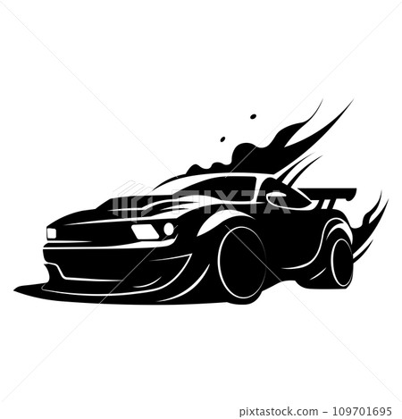 Racing muscle car illustration on white background Racing muscle car illustration on white background 109701695