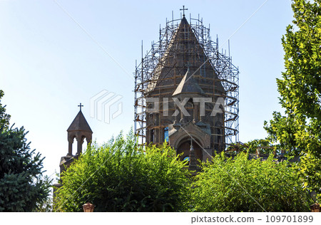 The Mother Cathedral of Holy Etchmiadzin During Reconstruction, Vagharshapat City of Armenia 109701899