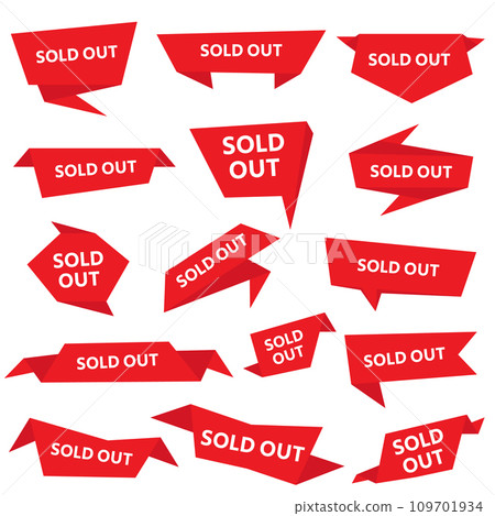 Sold out badges set. Sale stickers set. Sold out banners, labels, stamps, and signs isolated on white background Sold out badges set. Sale stickers set. Sold out banners, labels, stamps, and signs isolated on white background 109701934