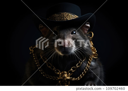 A rat in a hat and with golden chains A rat in a hat and with golden chains 109702460