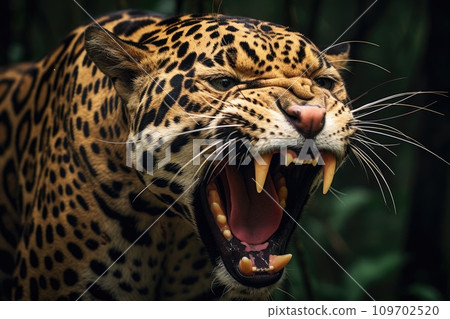 Angry jaguar in the rainforest Angry jaguar in the rainforest 109702520