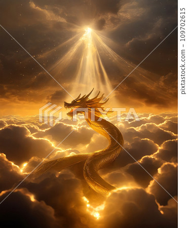 sea of clouds and dragon sea of clouds and dragon 109702615