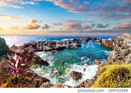 Ocean sunset and amazing paradise. Ocean sunset and amazing paradise. 109702889