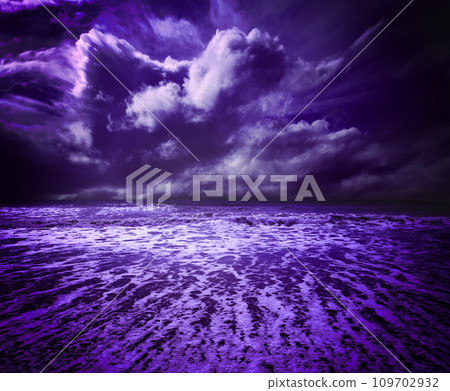 Dramatic landscape ocean storm. 109702932