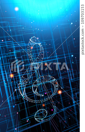 Networked music and cloud music sharing.3d illustration. Networked music and cloud music sharing.3d illustration. 109703153