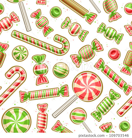 Vector Christmas Candy seamless pattern Vector Christmas Candy seamless pattern 109703546