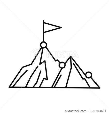 Business mountain target icon. Outline illustration of business mountain target vector icon for web design isolated on white background 109703611