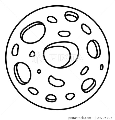 Space moon icon. Outline illustration of space moon vector icon for web design isolated on white background Space moon icon. Outline illustration of space moon vector icon for web design isolated on white background 109703797