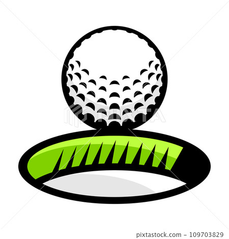 Golf ball and hole illustration. Sport club item or symbol. Golf ball and hole illustration. Sport club item or symbol. 109703829