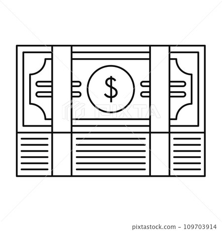 Bribery money stack icon. Outline illustration of bribery money stack vector icon for web design isolated on white background 109703914