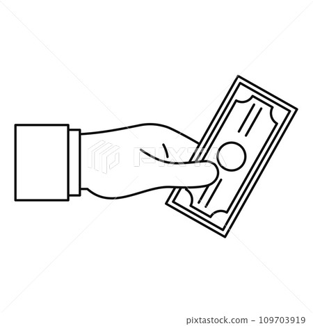 Bribery give money icon. Outline illustration of bribery give money vector icon for web design isolated on white background 109703919