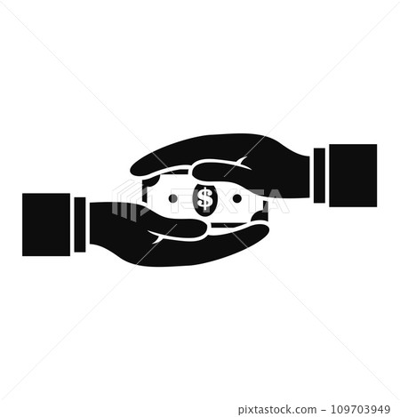 Two hand bribery money icon. Simple illustration of two hand bribery money vector icon for web design isolated on white background Two hand bribery money icon. Simple illustration of two hand bribery money vector icon for web design isolated on white background 109703949