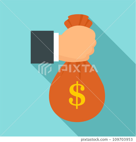 Corruption money bag icon. Flat illustration of corruption money bag vector icon for web design Corruption money bag icon. Flat illustration of corruption money bag vector icon for web design 109703953