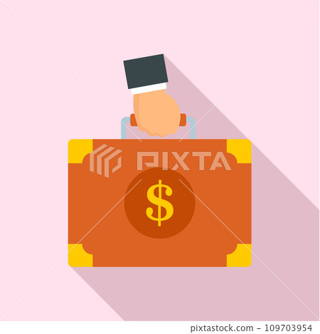 Corruption money suitcase icon. Flat illustration of corruption money suitcase vector icon for web design Corruption money suitcase icon. Flat illustration of corruption money suitcase vector icon for web design 109703954