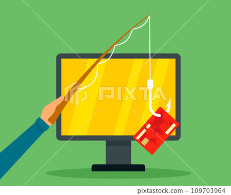 Phishing credit card concept background. Flat illustration of phishing credit card vector concept background for web design Phishing credit card concept background. Flat illustration of phishing credit card vector concept background for web design 109703964