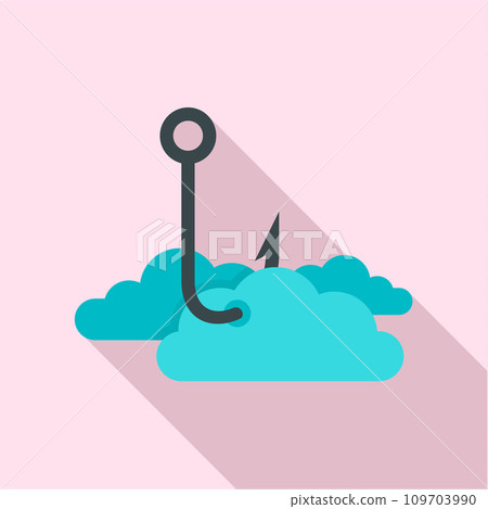 Phishing cloud data icon. Flat illustration of phishing cloud data vector icon for web design 109703990