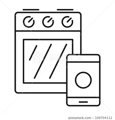 Smart cooker stove icon. Outline illustration of smart cooker stove vector icon for web design isolated on white background 109704112