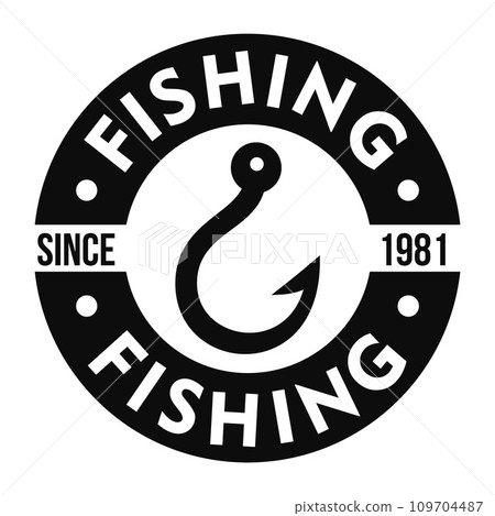 Fishing hook club logo. Simple illustration of fishing hook club vector logo for web design isolated on white background 109704487