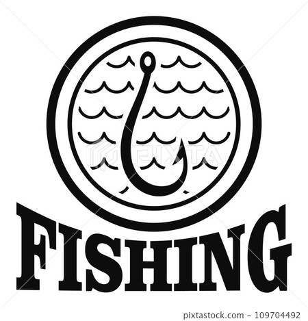 Fishing hook logo. Simple illustration of fishing hook vector logo for web design isolated on white background Fishing hook logo. Simple illustration of fishing hook vector logo for web design isolated on white background 109704492