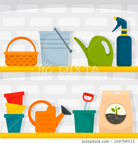 Garden tool concept background. Flat illustration of garden tool vector concept background for web design 109704515