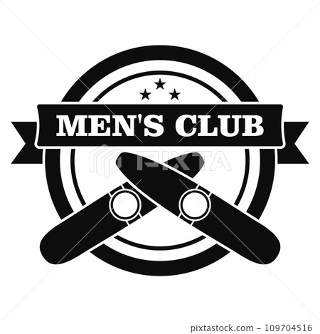 Smoking men club logo. Simple illustration of smoking men club vector logo for web design isolated on white background 109704516