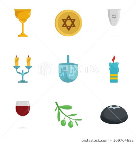 Judaism icon set. Flat set of 9 judaism vector icons for web design Judaism icon set. Flat set of 9 judaism vector icons for web design 109704682