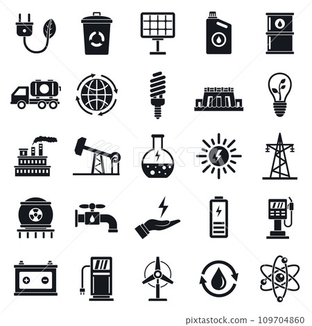 Ecology icon set. Simple set of ecology vector icons for web design on white background Ecology icon set. Simple set of ecology vector icons for web design on white background 109704860