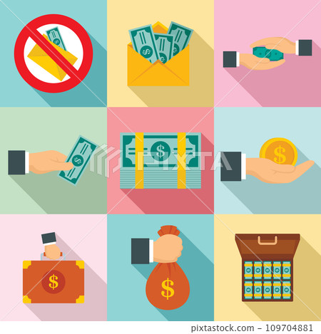 Bribery icon set. Flat set of bribery vector icons for web design Bribery icon set. Flat set of bribery vector icons for web design 109704881