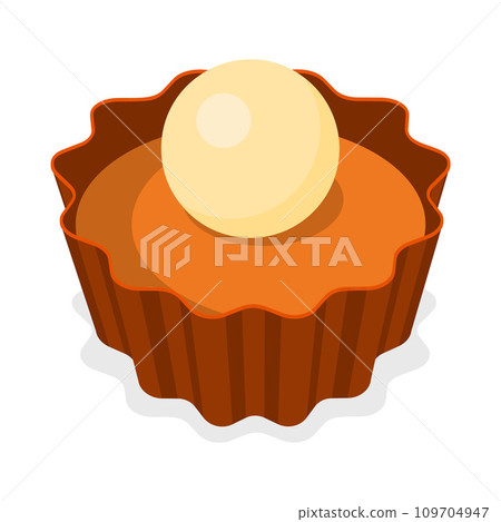 Chocolate candy icon. Isometric of chocolate candy vector icon for web design isolated on white background 109704947